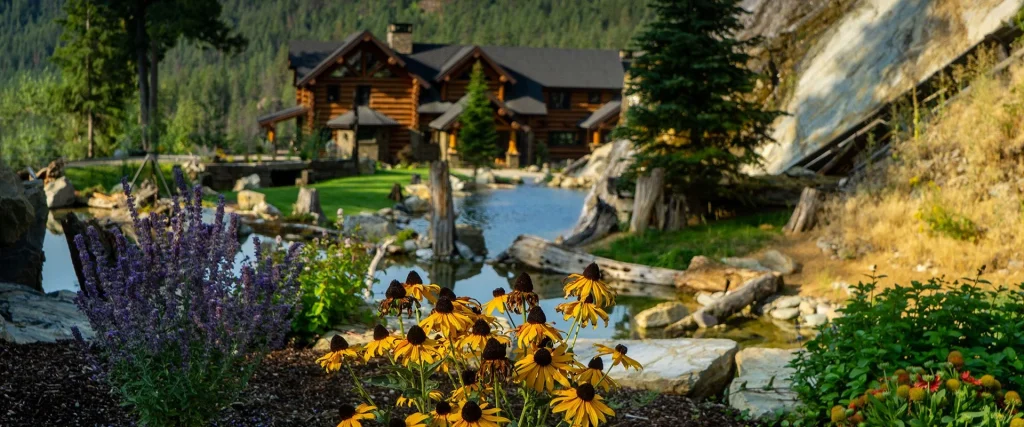 Landscaped pond built by Outdoors by Design