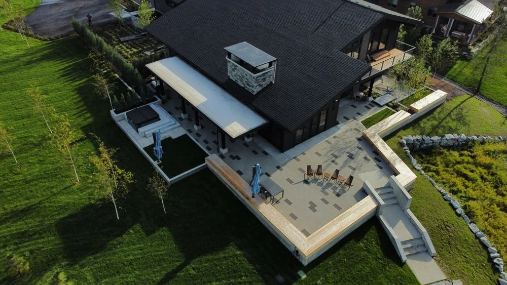 Aerial view of an Outdoors by Design landscape in North Idaho