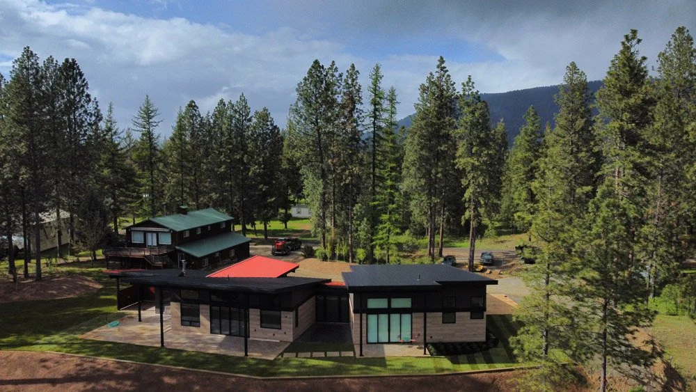 Aerial view of an Outdoors by Design landscape in North Idaho